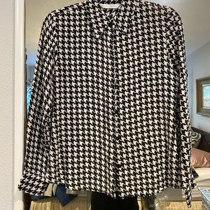 Silk houndstooth blouse - Max Studio